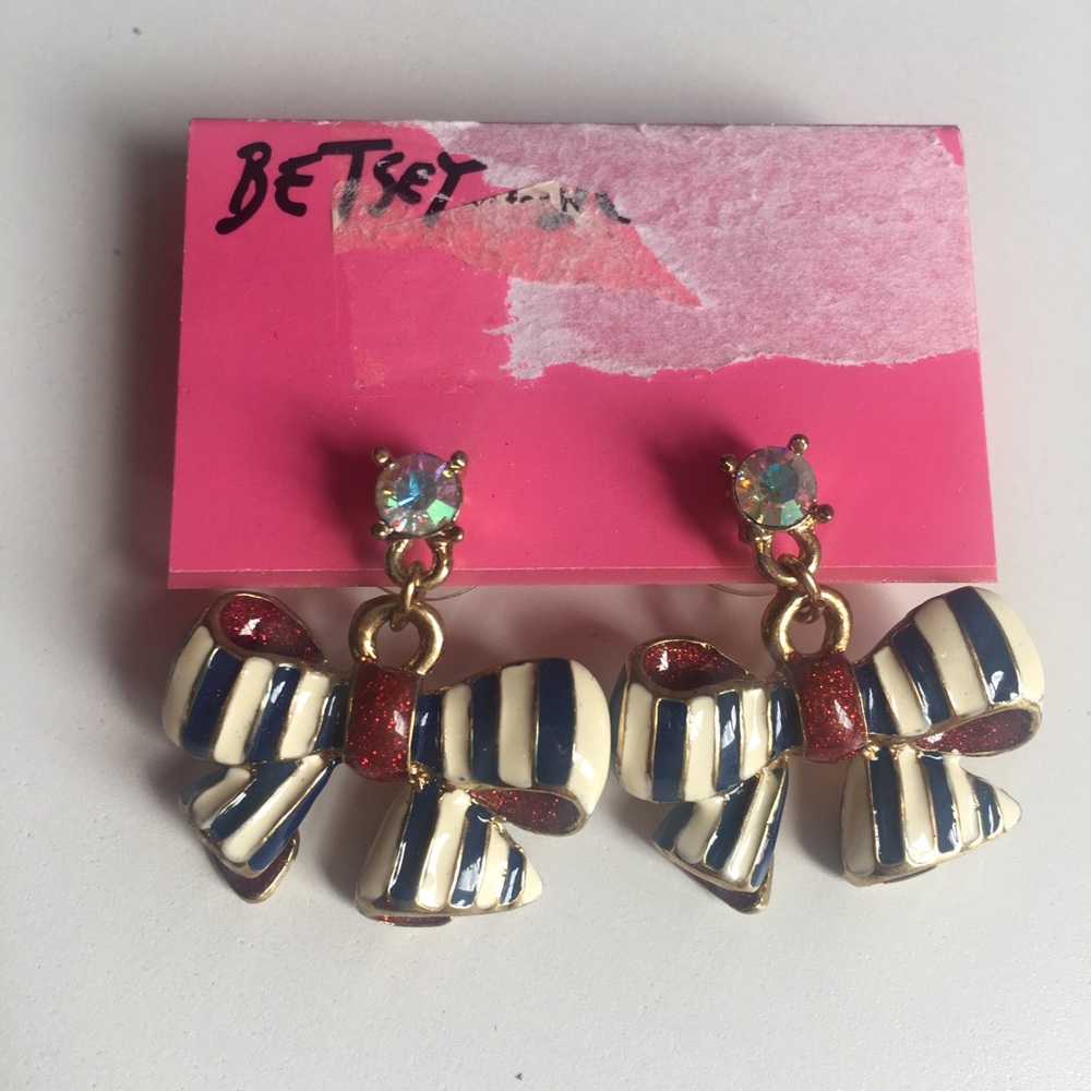 Brand New Betsey Johnson Bow Earrings